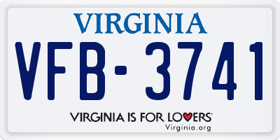 VA license plate VFB3741