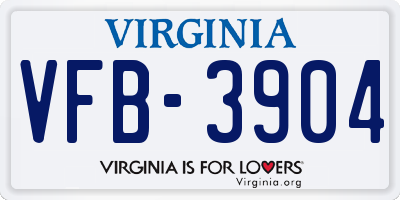 VA license plate VFB3904