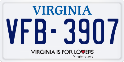 VA license plate VFB3907