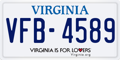 VA license plate VFB4589