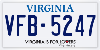 VA license plate VFB5247