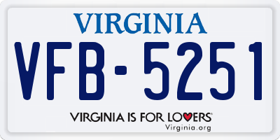 VA license plate VFB5251