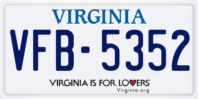 VA license plate VFB5352