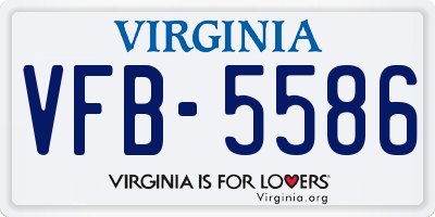 VA license plate VFB5586