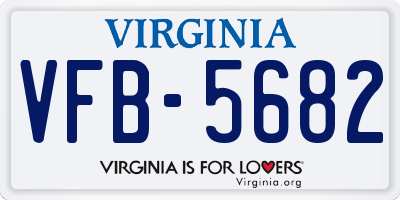 VA license plate VFB5682