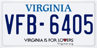 VA license plate VFB6405