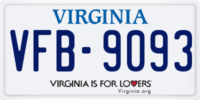 VA license plate VFB9093