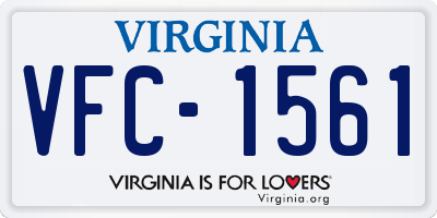 VA license plate VFC1561