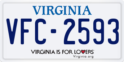 VA license plate VFC2593
