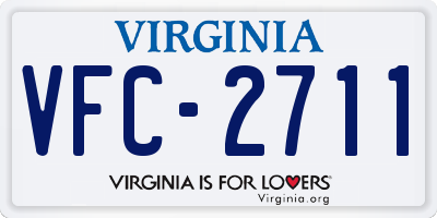 VA license plate VFC2711