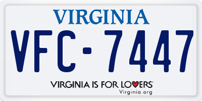 VA license plate VFC7447