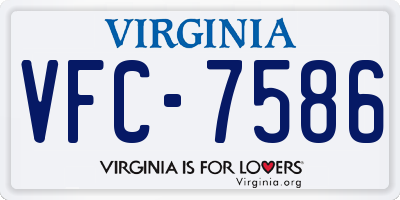VA license plate VFC7586
