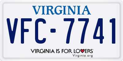VA license plate VFC7741