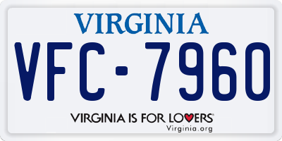 VA license plate VFC7960