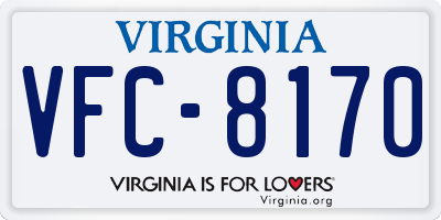 VA license plate VFC8170