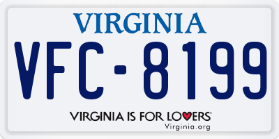 VA license plate VFC8199