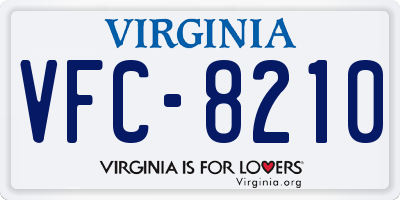 VA license plate VFC8210