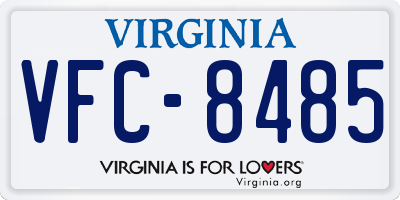 VA license plate VFC8485