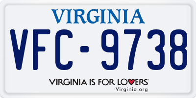VA license plate VFC9738