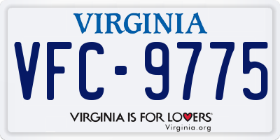 VA license plate VFC9775