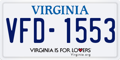 VA license plate VFD1553