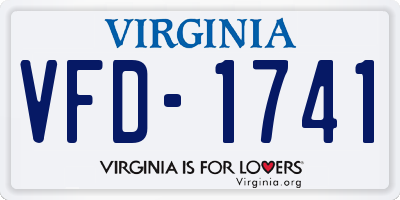 VA license plate VFD1741