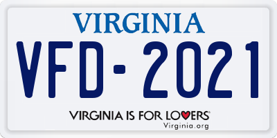 VA license plate VFD2021