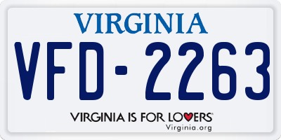 VA license plate VFD2263