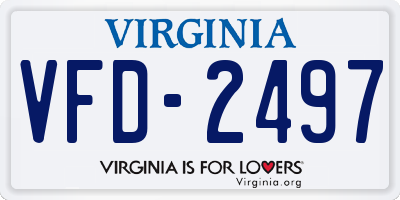 VA license plate VFD2497