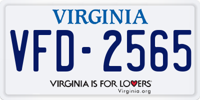 VA license plate VFD2565