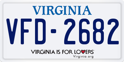 VA license plate VFD2682
