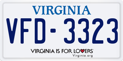 VA license plate VFD3323