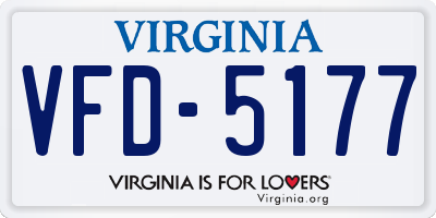 VA license plate VFD5177