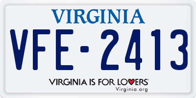 VA license plate VFE2413