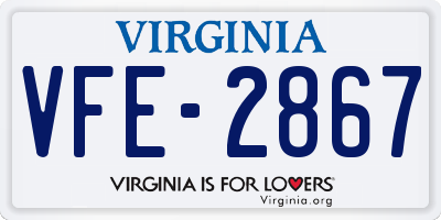 VA license plate VFE2867