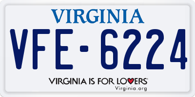 VA license plate VFE6224