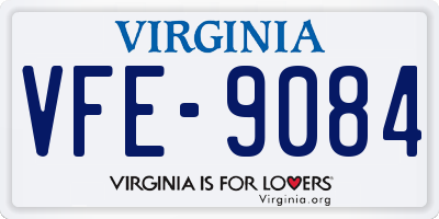 VA license plate VFE9084