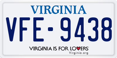 VA license plate VFE9438
