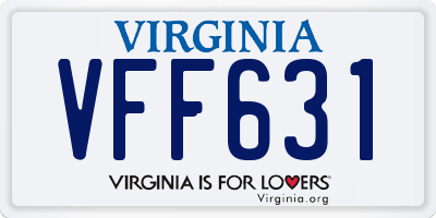 VA license plate VFF631