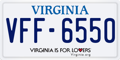 VA license plate VFF6550