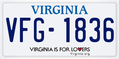 VA license plate VFG1836