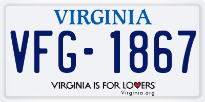 VA license plate VFG1867