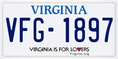 VA license plate VFG1897