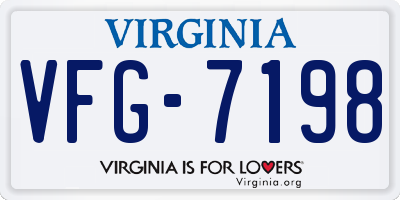 VA license plate VFG7198