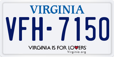 VA license plate VFH7150