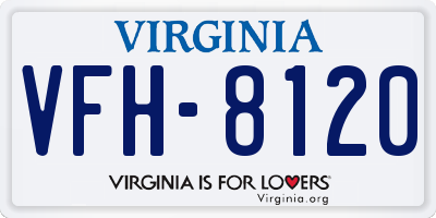 VA license plate VFH8120
