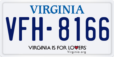 VA license plate VFH8166