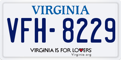 VA license plate VFH8229