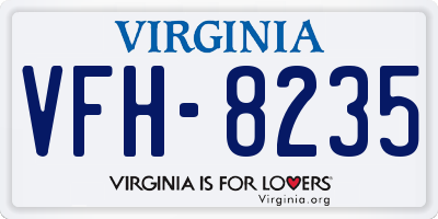 VA license plate VFH8235
