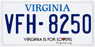 VA license plate VFH8250